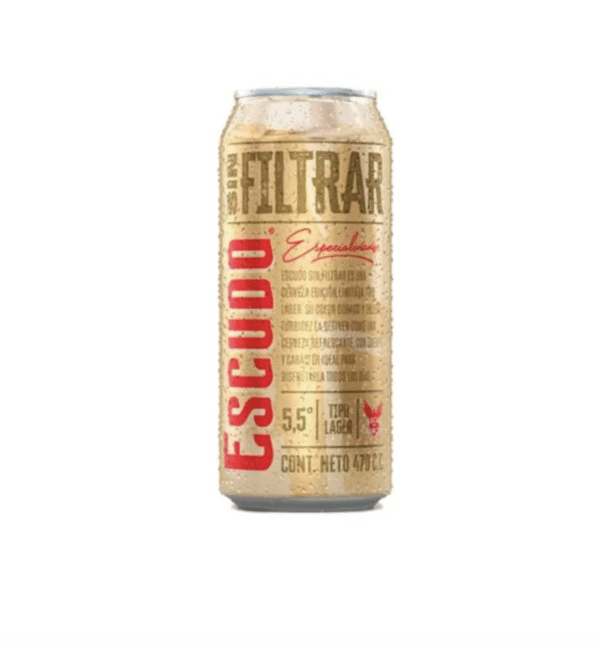 CERVEZA ESCUDO SIN FILTRAR  LATA 473CC